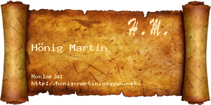 Hönig Martin névjegykártya